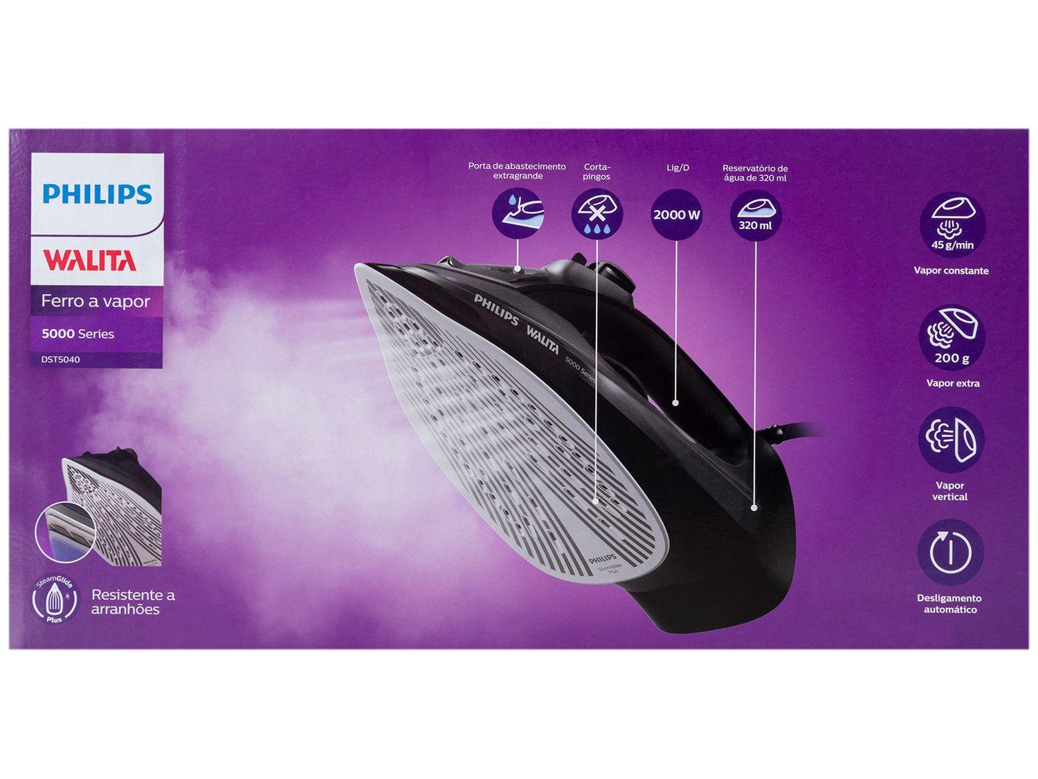 Ferro de Passar Roupa a Vapor Philips - 5000 Series DST5040 Preto