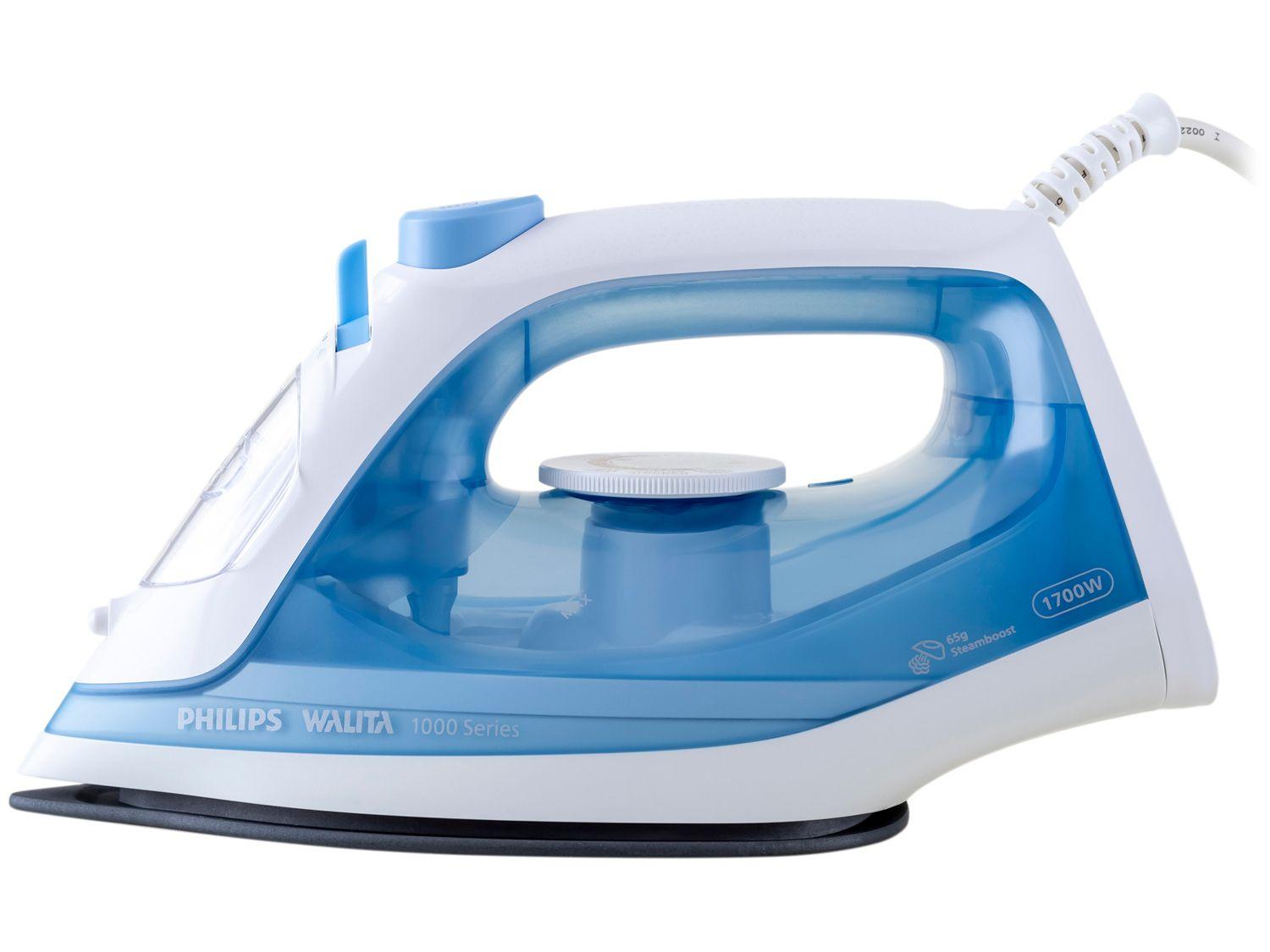 Ferro de Passar Roupa a Vapor Philips Walita 1000 Series DST1050/20 Branco e Azul