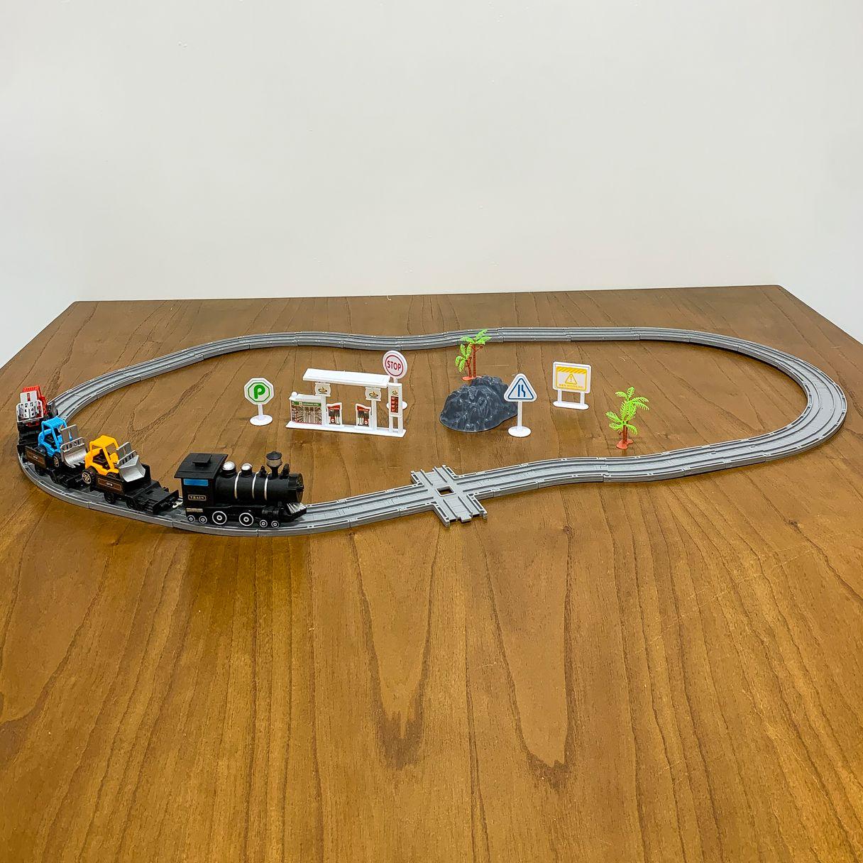 Trem de Brinquedo com Trilhos Elétrico Ferrorama Locomotiva com Luz e Som