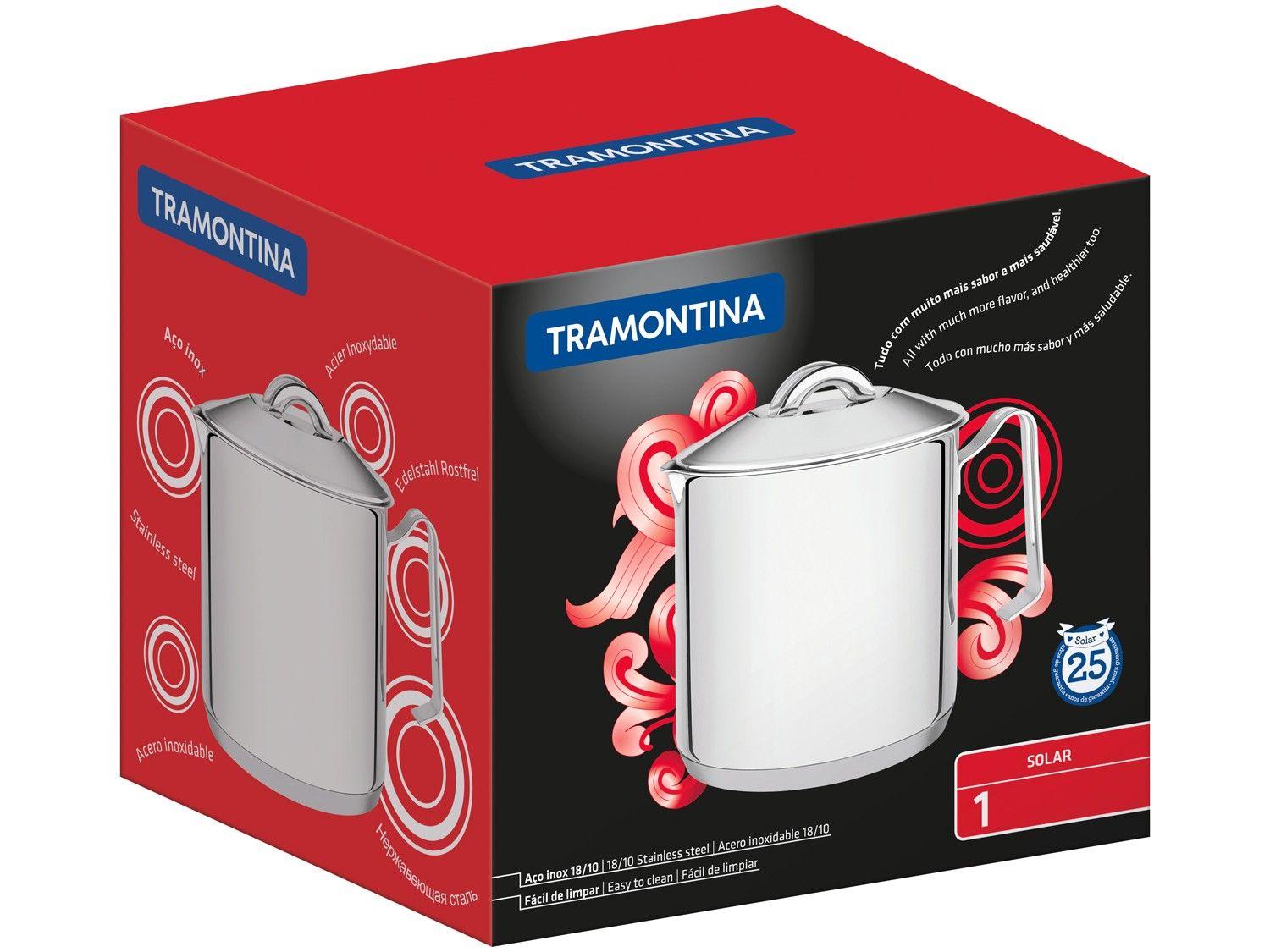Fervedor Tramontina Inox com Tampa Fundo Triplo 2L 14cm S
