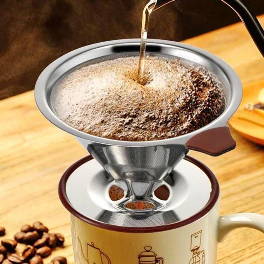 Filtro De Café Aço Inox Coador Reutilizável Permanente com 4 colheres para cafe Jfz Coador Filtro De Café Aço Inox Coador Reutilizável Permanente com 4 colheres para cafe Jfz Coador