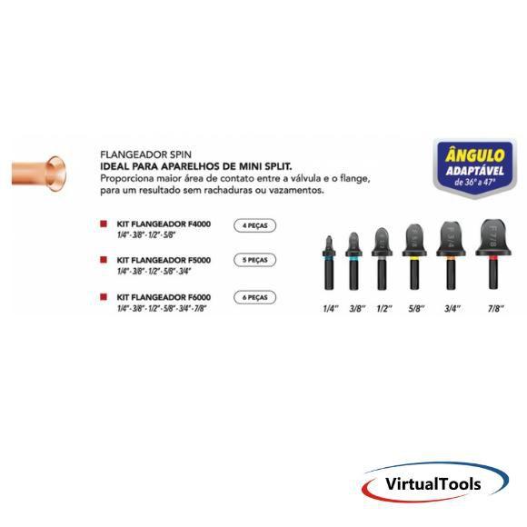 Flangeador Spin F6000 1 4 3 8 1 2 5 8 3 4 7 8 Case Flangeador Magazine Luiza
