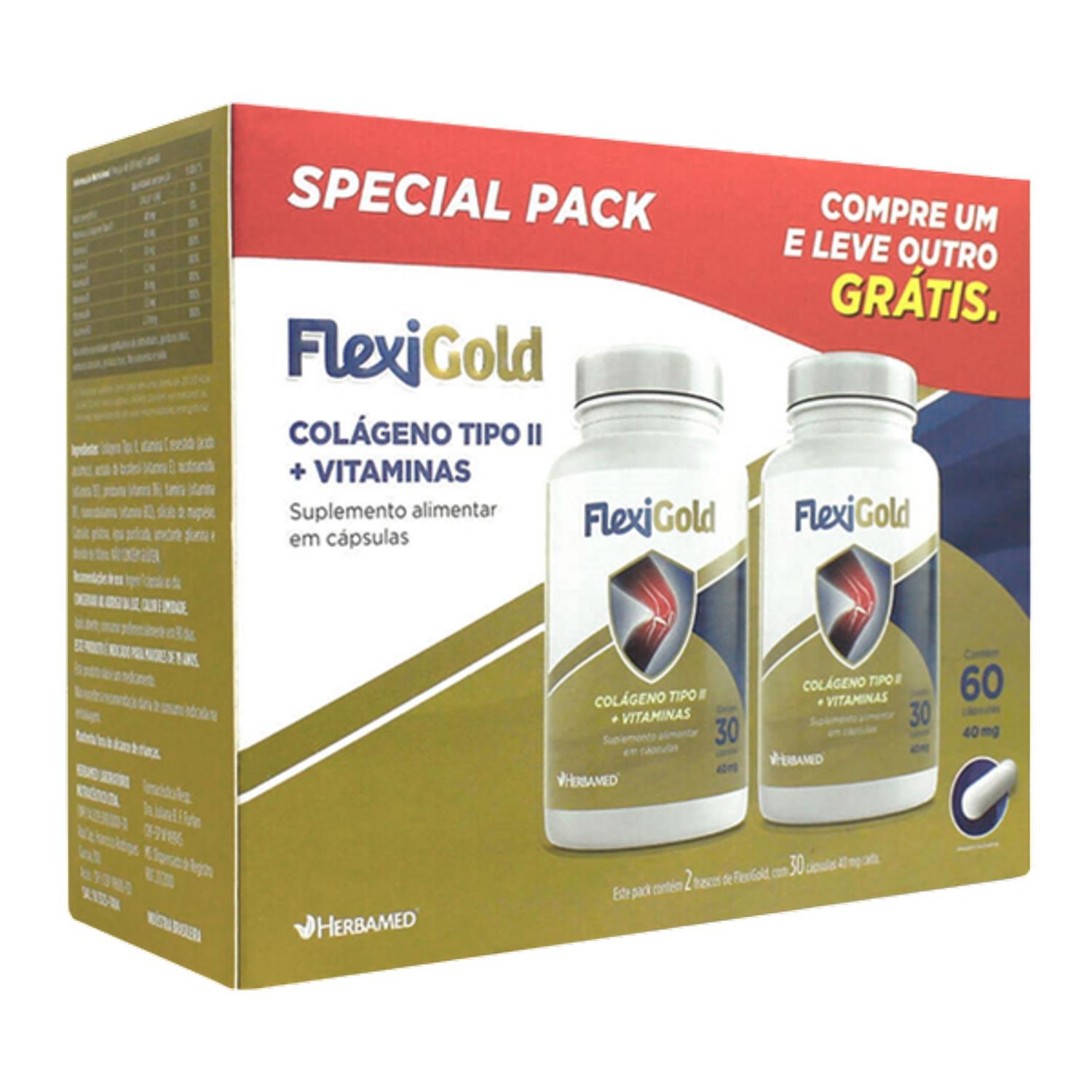 Flexigold 40mg 60caps - Herbamed - Colágeno - Magazine Luiza