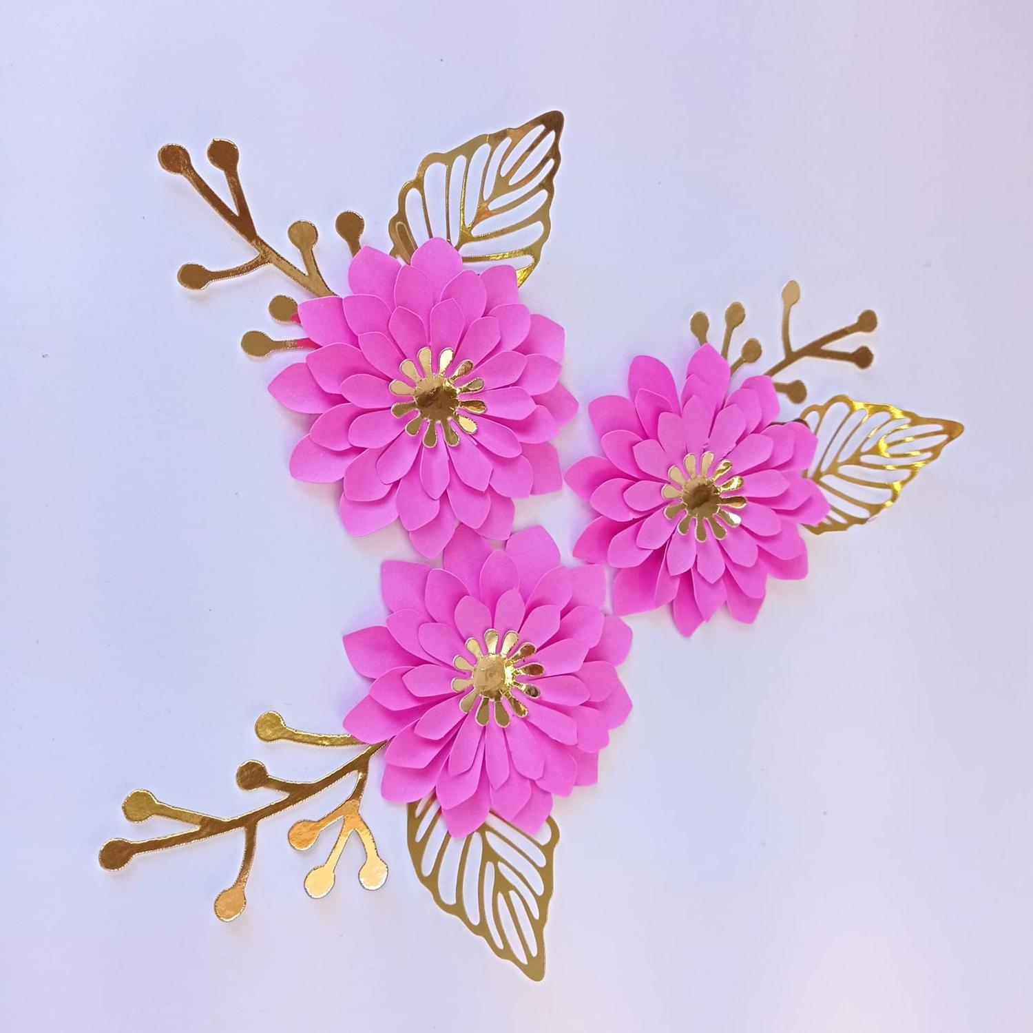 Flores de papel para topo de bolo e lembrancinhas rosa medio - Estela -  Topo de Bolo - Magazine Luiza