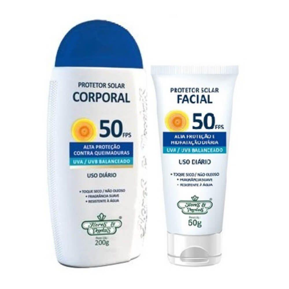 Flores & Vegetais Fps50 Protetor Solar 200g + Facial 60g - Protetor ...