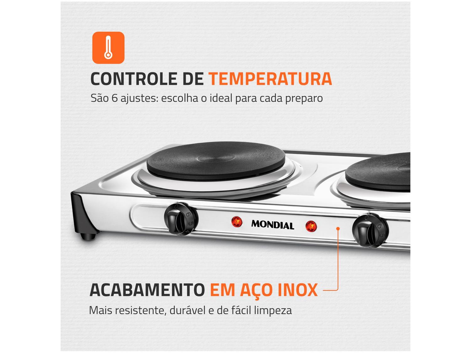 Fogão 2 Bocas Mondial Fast Cook Due