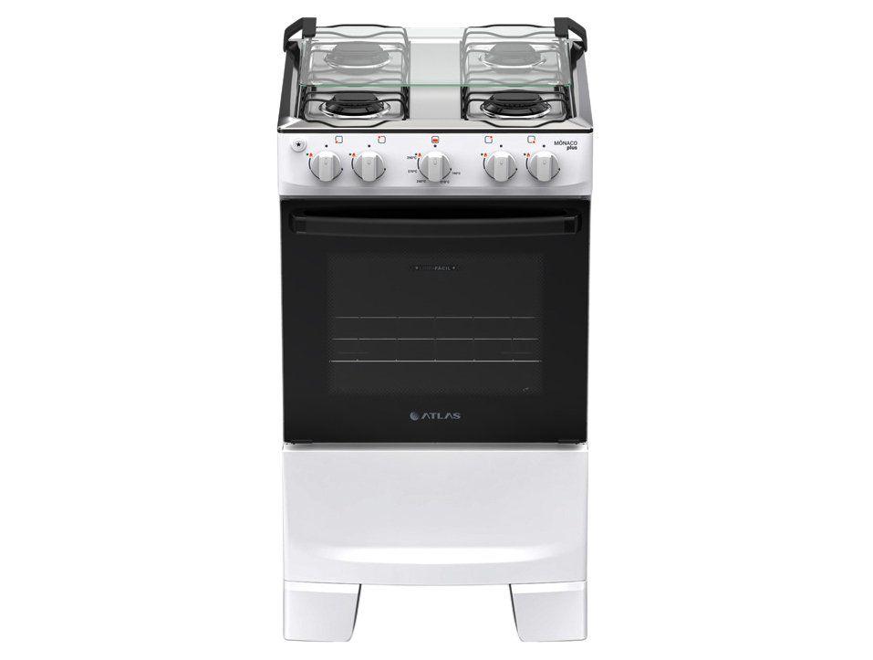 Fogão 4 Bocas Atlas Branco Mônaco Plus