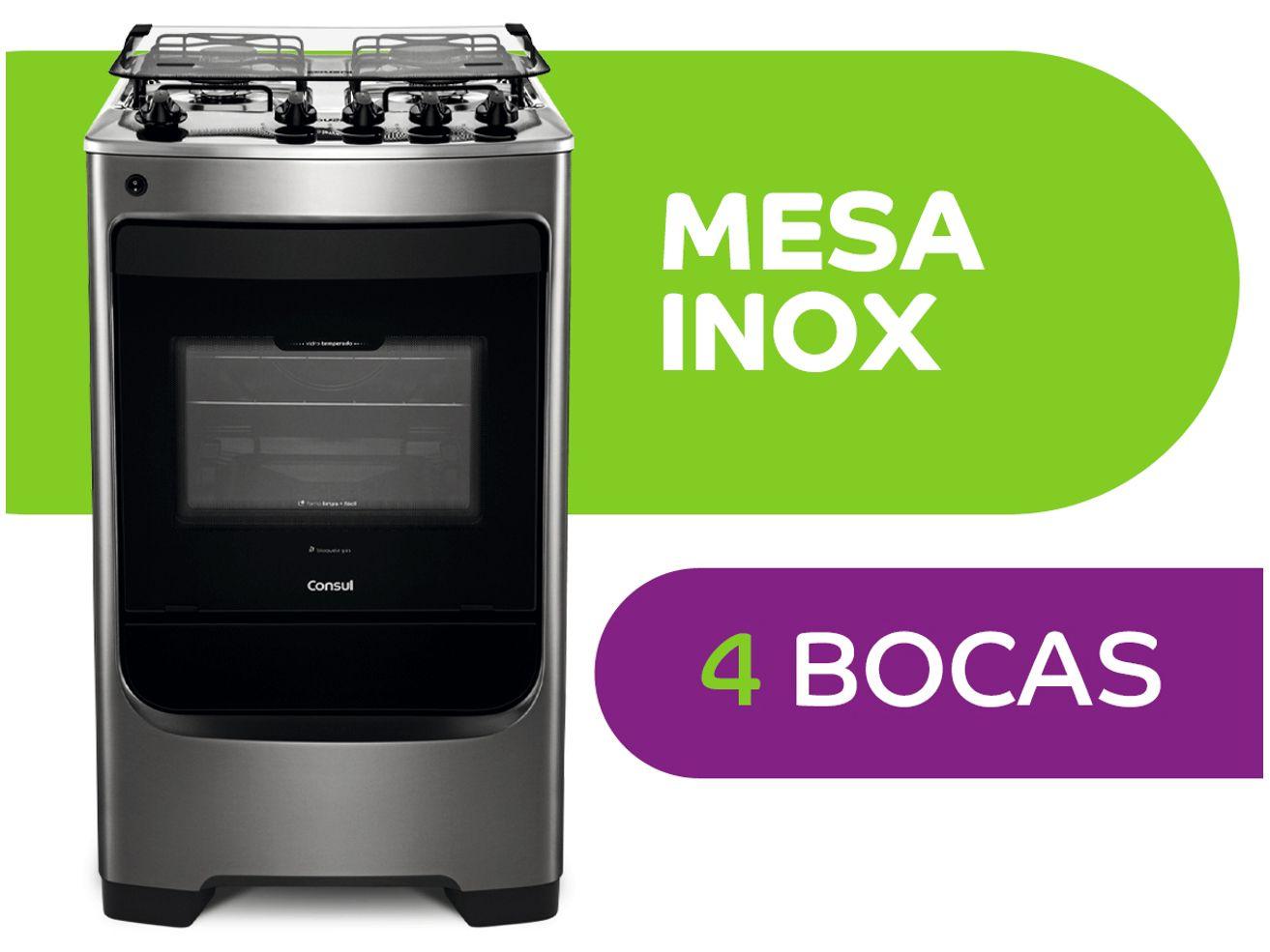Fogão 4 Bocas Consul Inox CFO4NARUNA