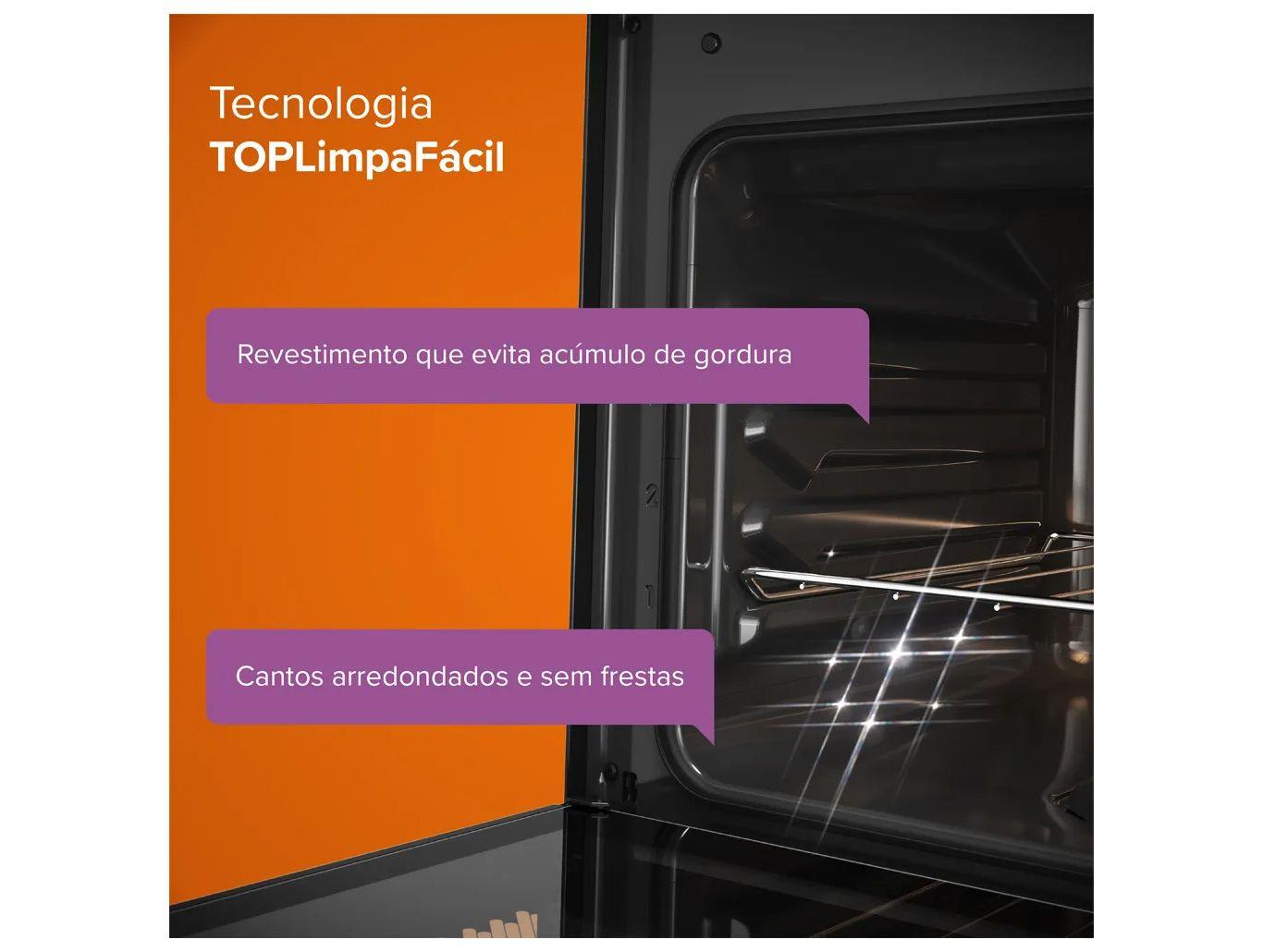 Fogão 4 Bocas Continental Inox Preto FC4GB