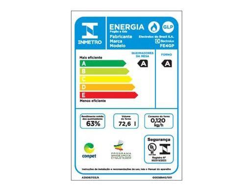 Fogão 4 Bocas Continental Inox Preto FC4GB
