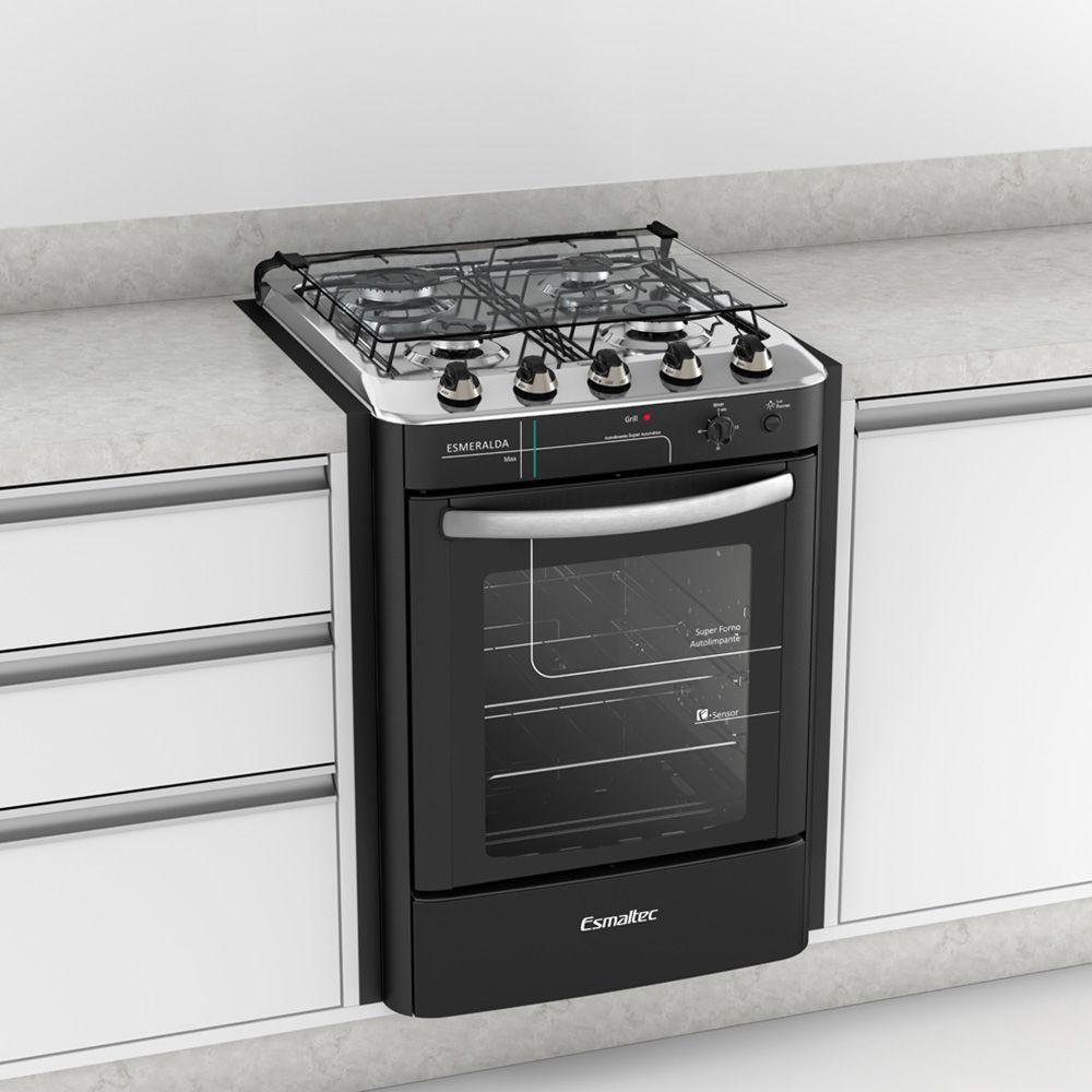 Fogão 4 Bocas de Embutir à Gás Esmaltec Esmeralda Max Acendimento