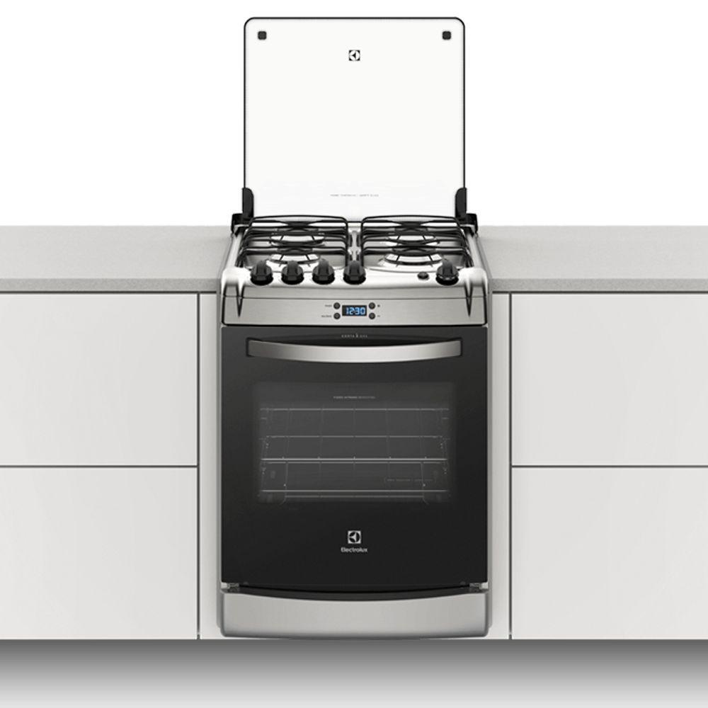 Fogão 4 Bocas de Embutir Electrolux Prata Automático com Timer Digital