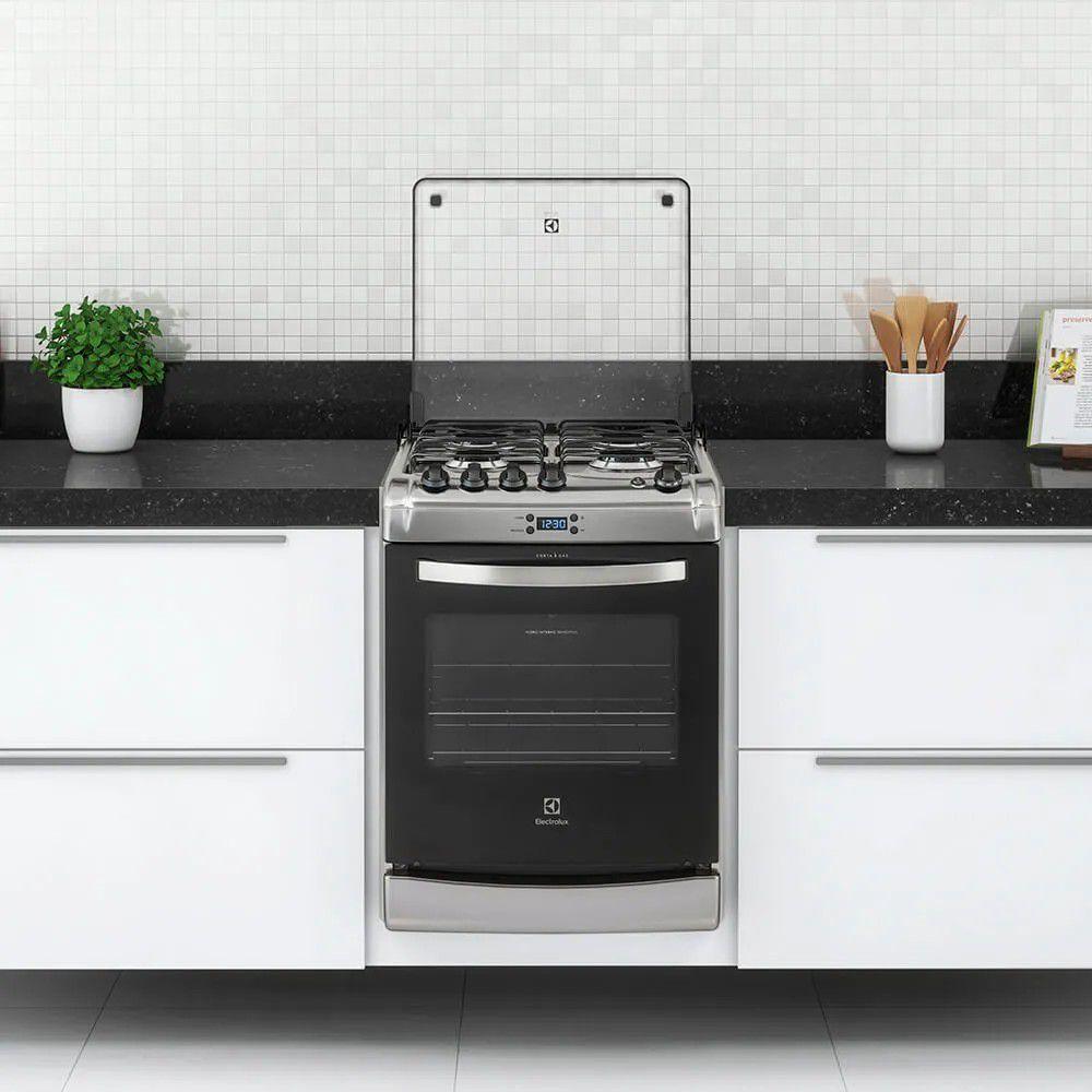 Fogão 4 Bocas de Embutir Electrolux Prata Automático com Timer Digital