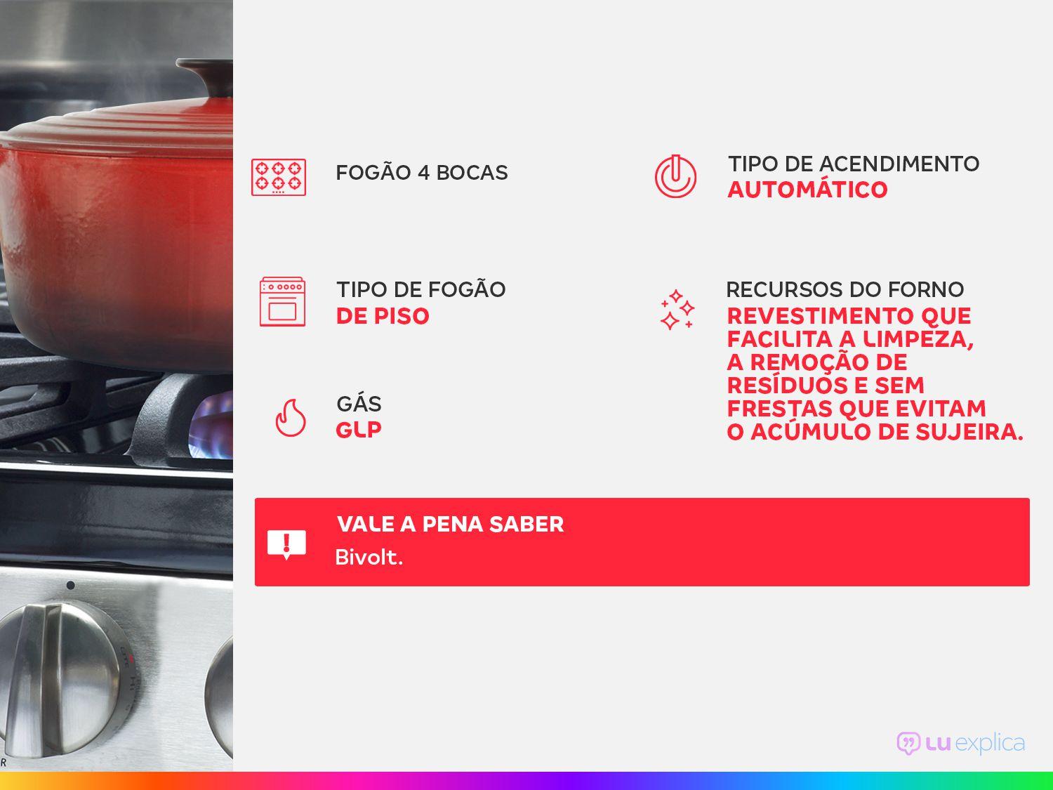 Fogão 4 Bocas Electrolux Branco PerfectCook FE4IB