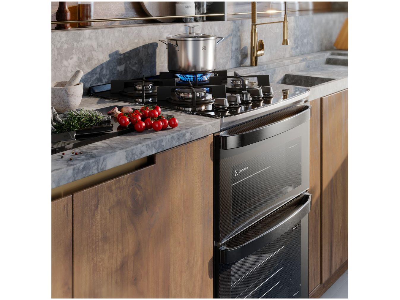 Fogão 4 Bocas Electrolux Cinza Duplo Forno com Timer FE4AD