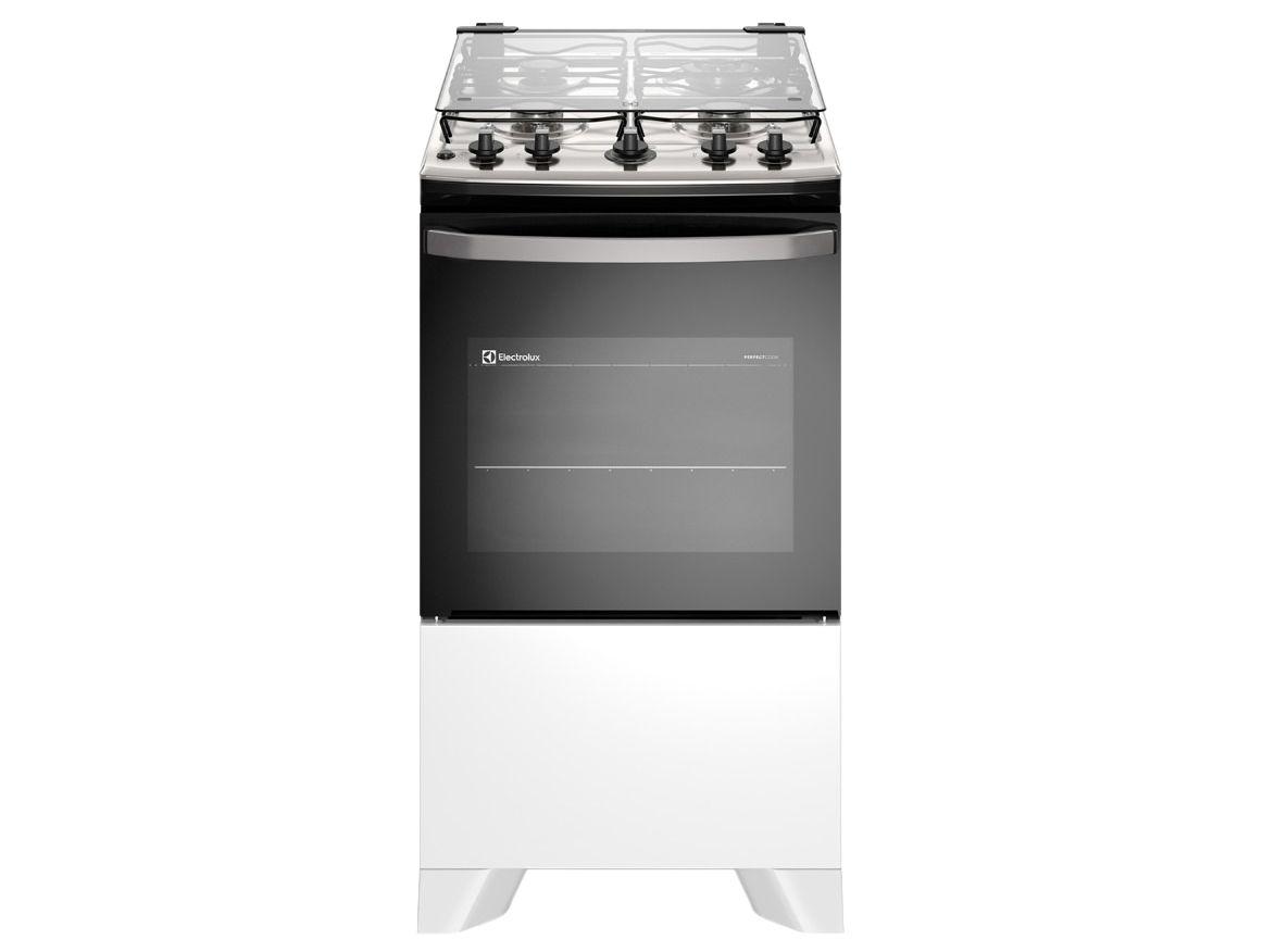 Fogão 4 Bocas Electrolux Inox Branco Efficient FE4IW