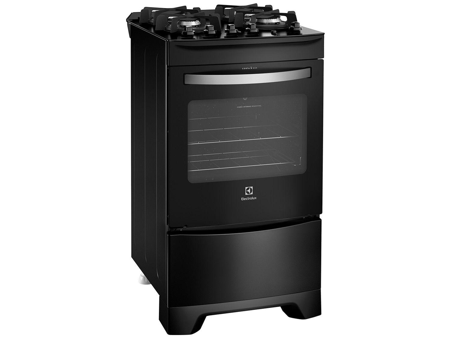 Fogão 4 Bocas Electrolux Preto Acendimento Automático 52LPV