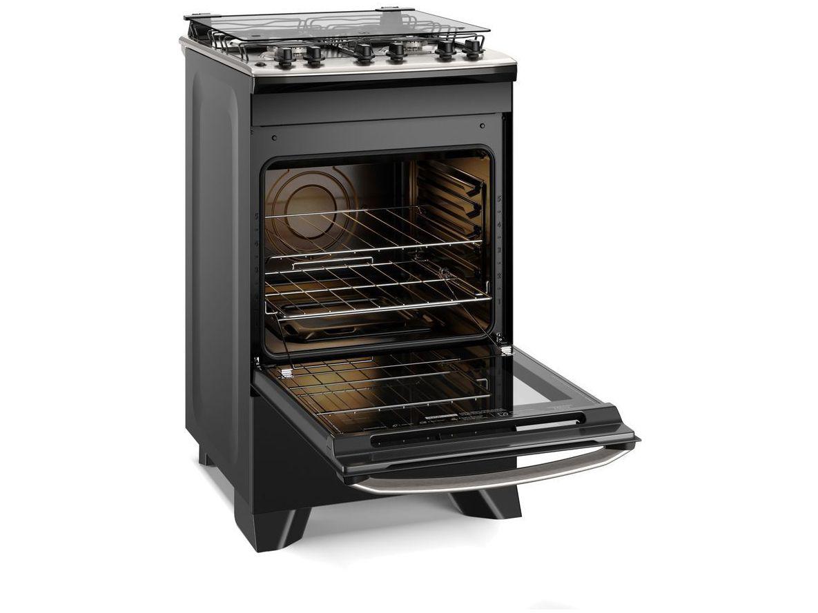 Fogão 4 Bocas Electrolux Preto com Timer VaporBake FE4TP