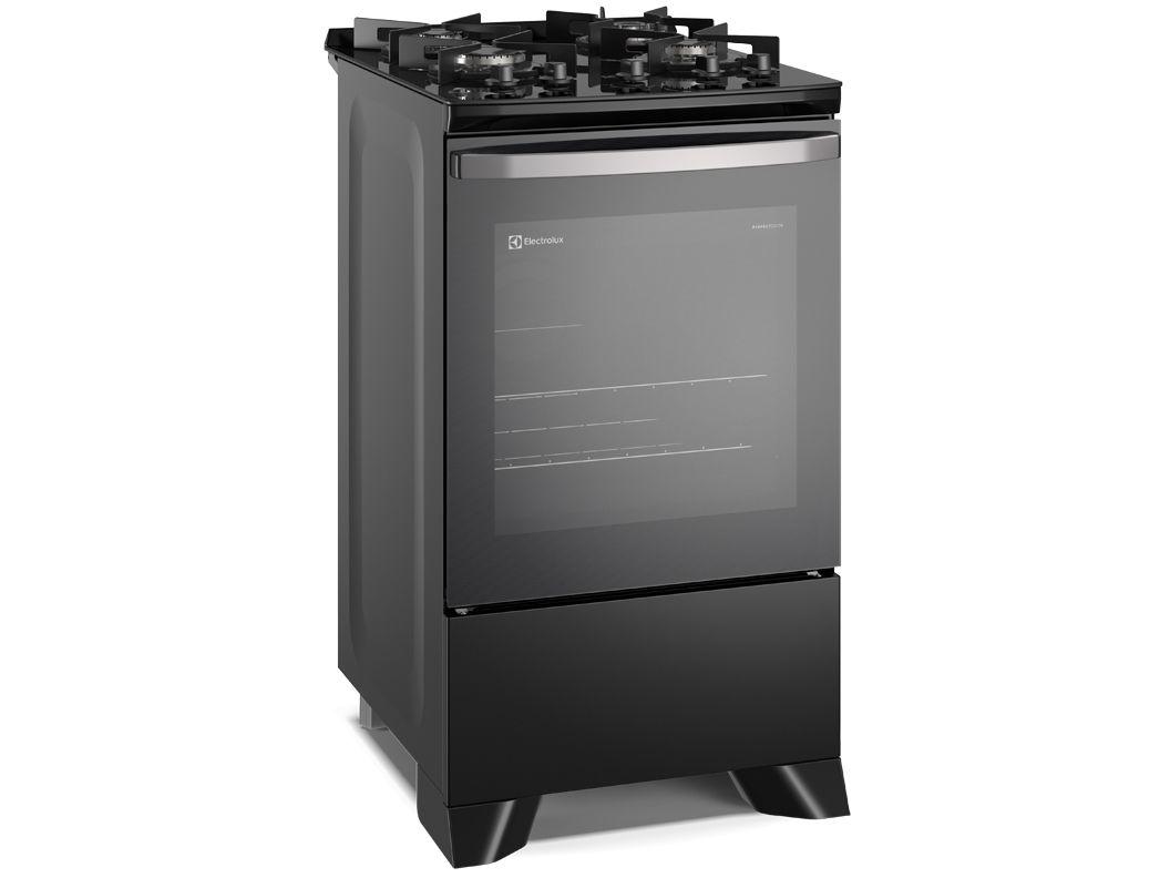 Fogão 4 Bocas Electrolux Preto Mesa de Vidro Efficient PerfectCook FE4GP