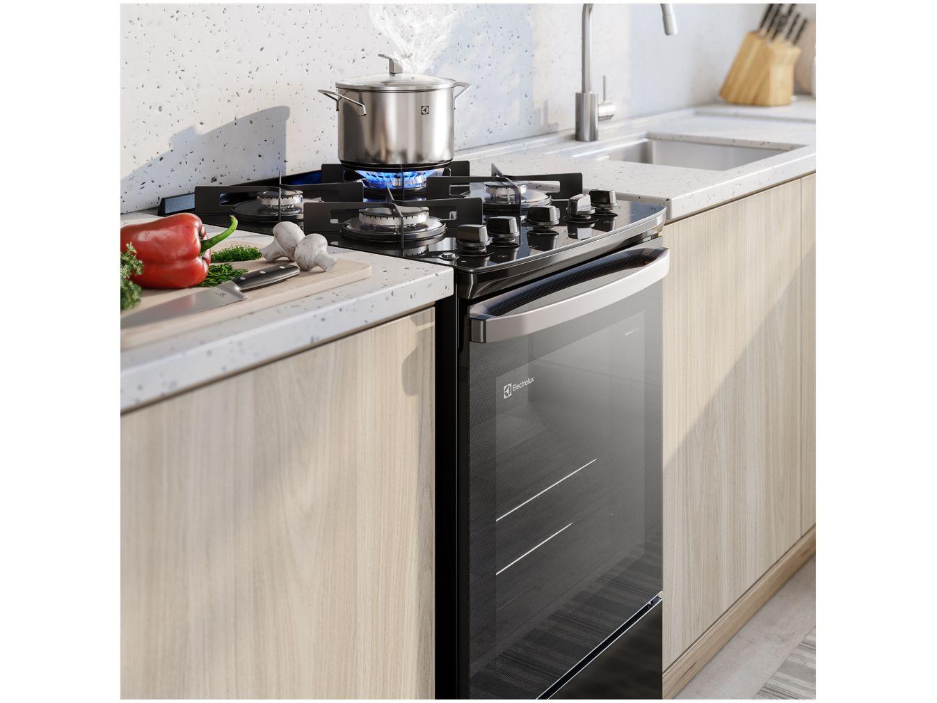 Fogão 4 Bocas Electrolux Preto Mesa de Vidro Efficient PerfectCook FE4GP