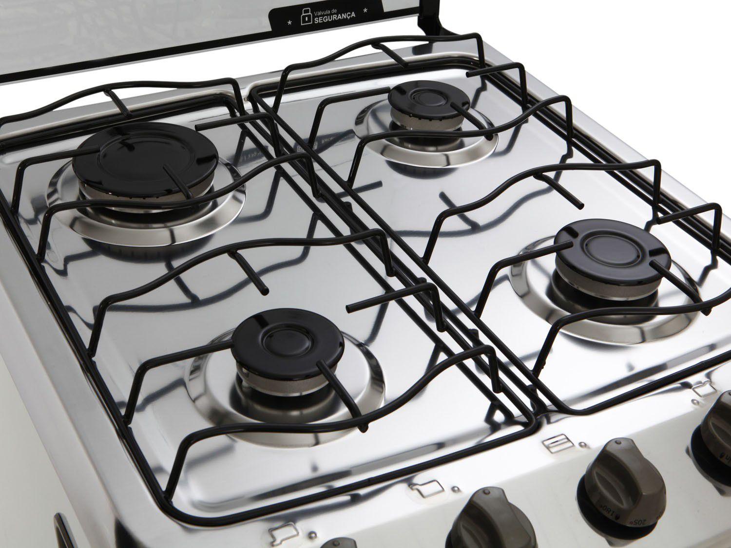 Fogão 4 Bocas Esmaltec Branco - Acendimento Automático Topázio