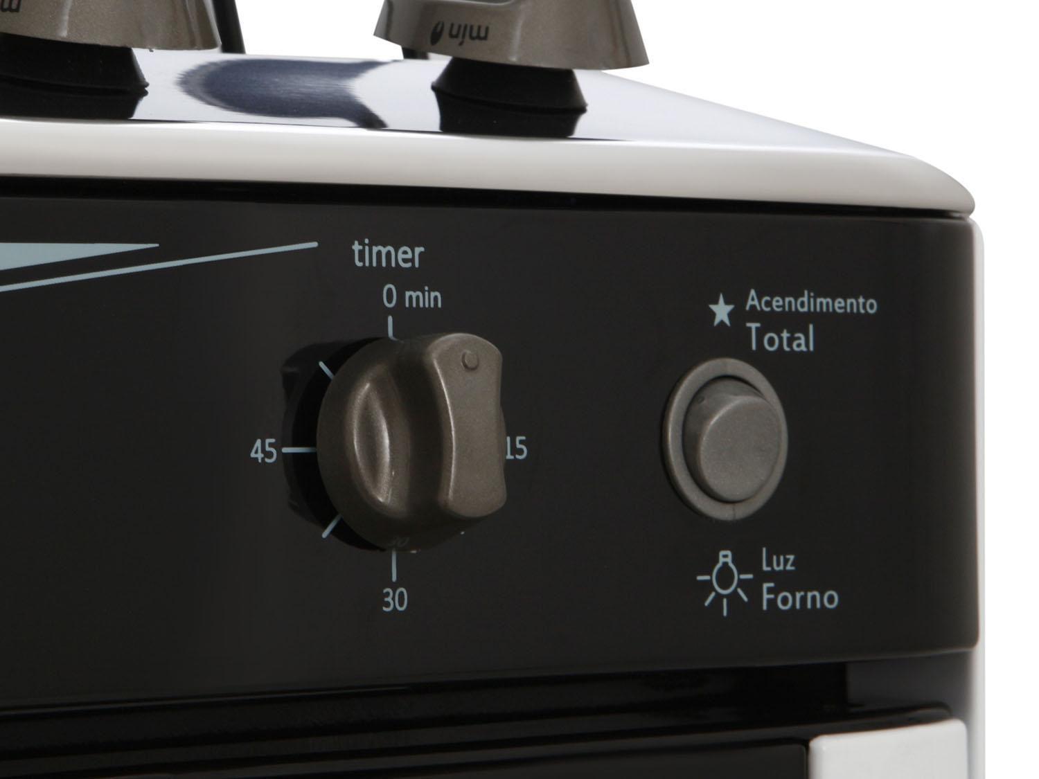 Fogão 4 Bocas Esmaltec Branco - Acendimento Automático Topázio