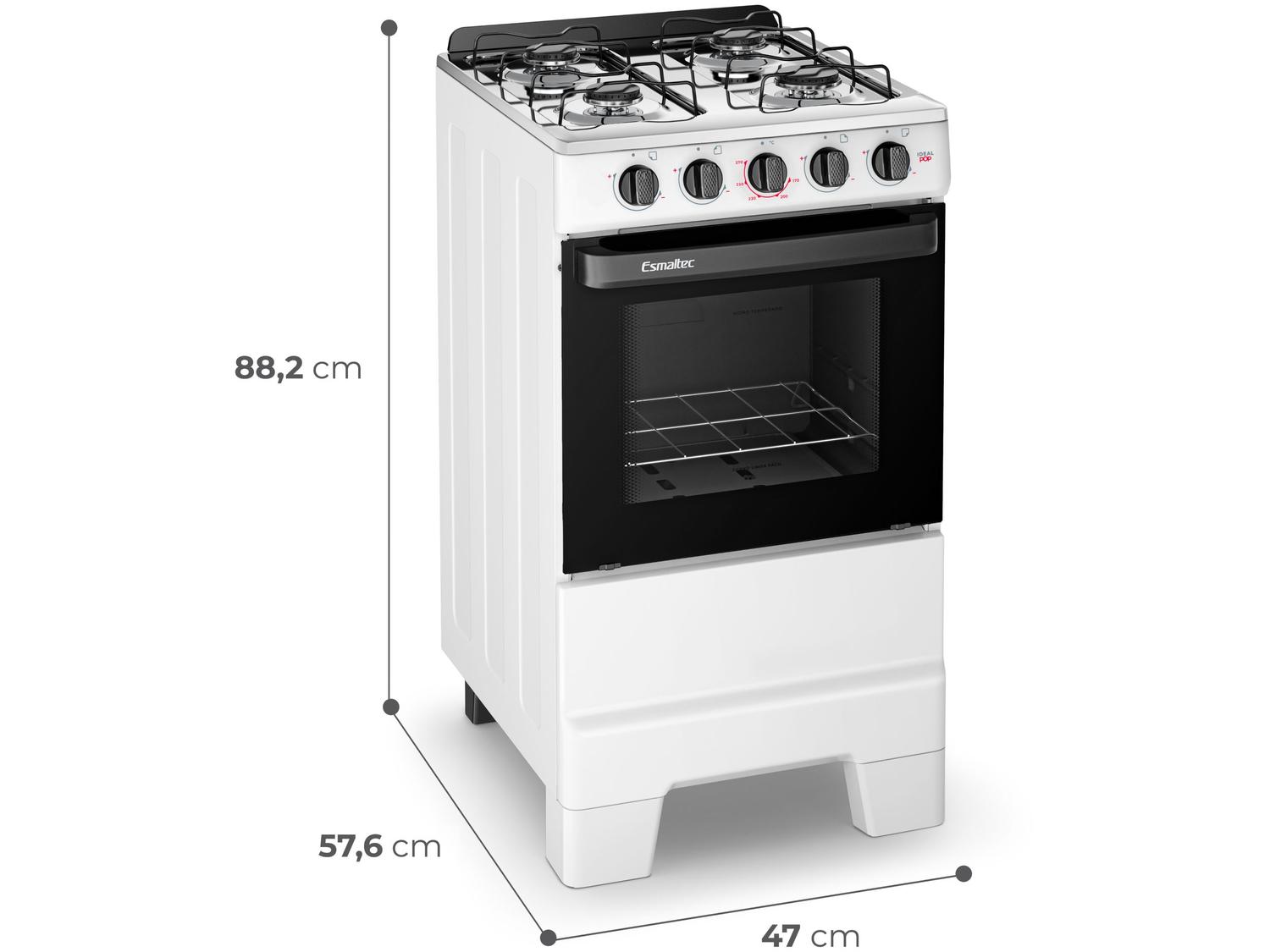 Fogão 4 Bocas Esmaltec Branco Ideal Pop 4120