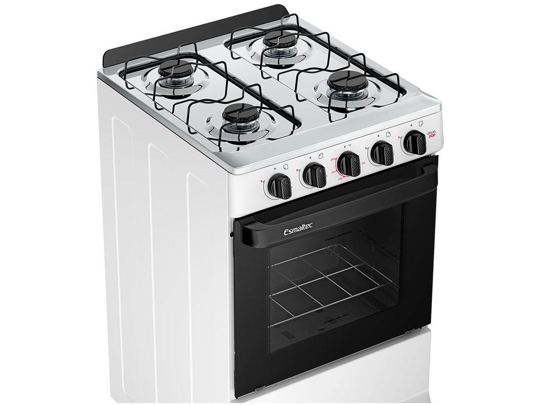 Fogão 4 Bocas Esmaltec Branco Ideal Pop 4120