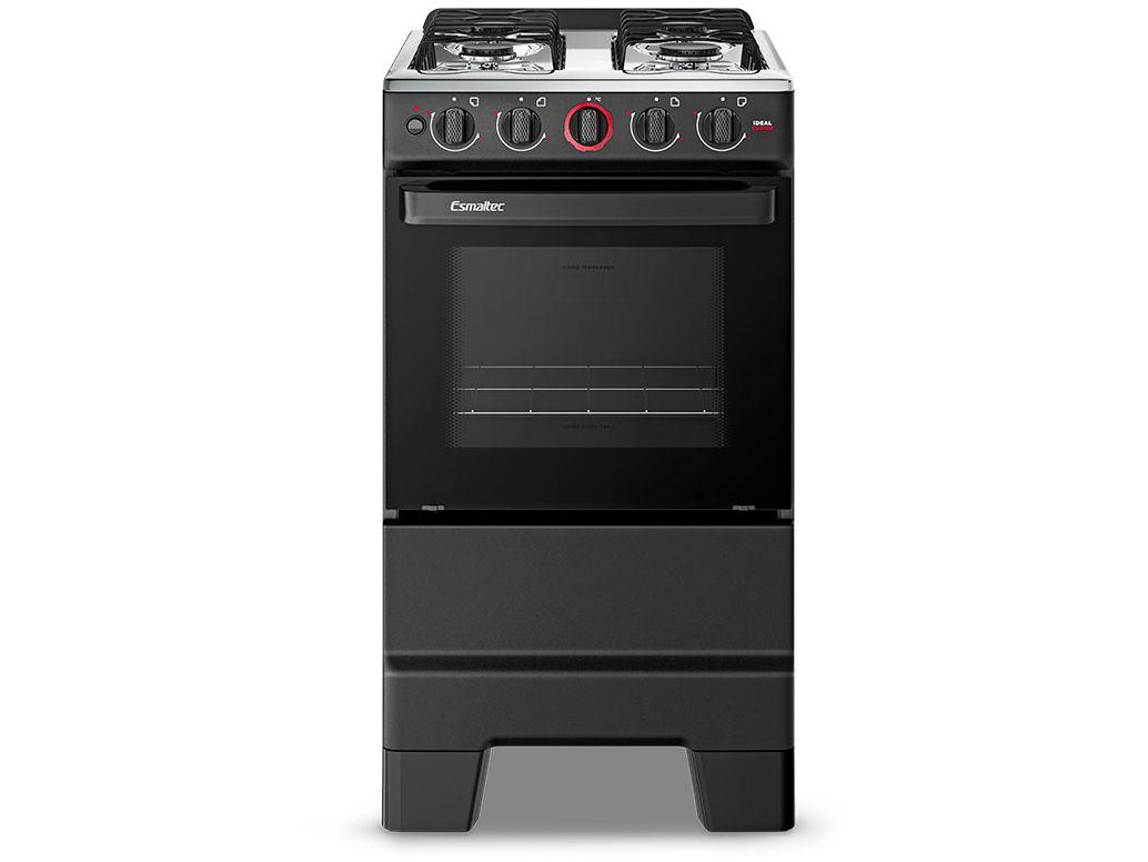 Fogão 4 Bocas Esmaltec Preto Ideal Super 4121