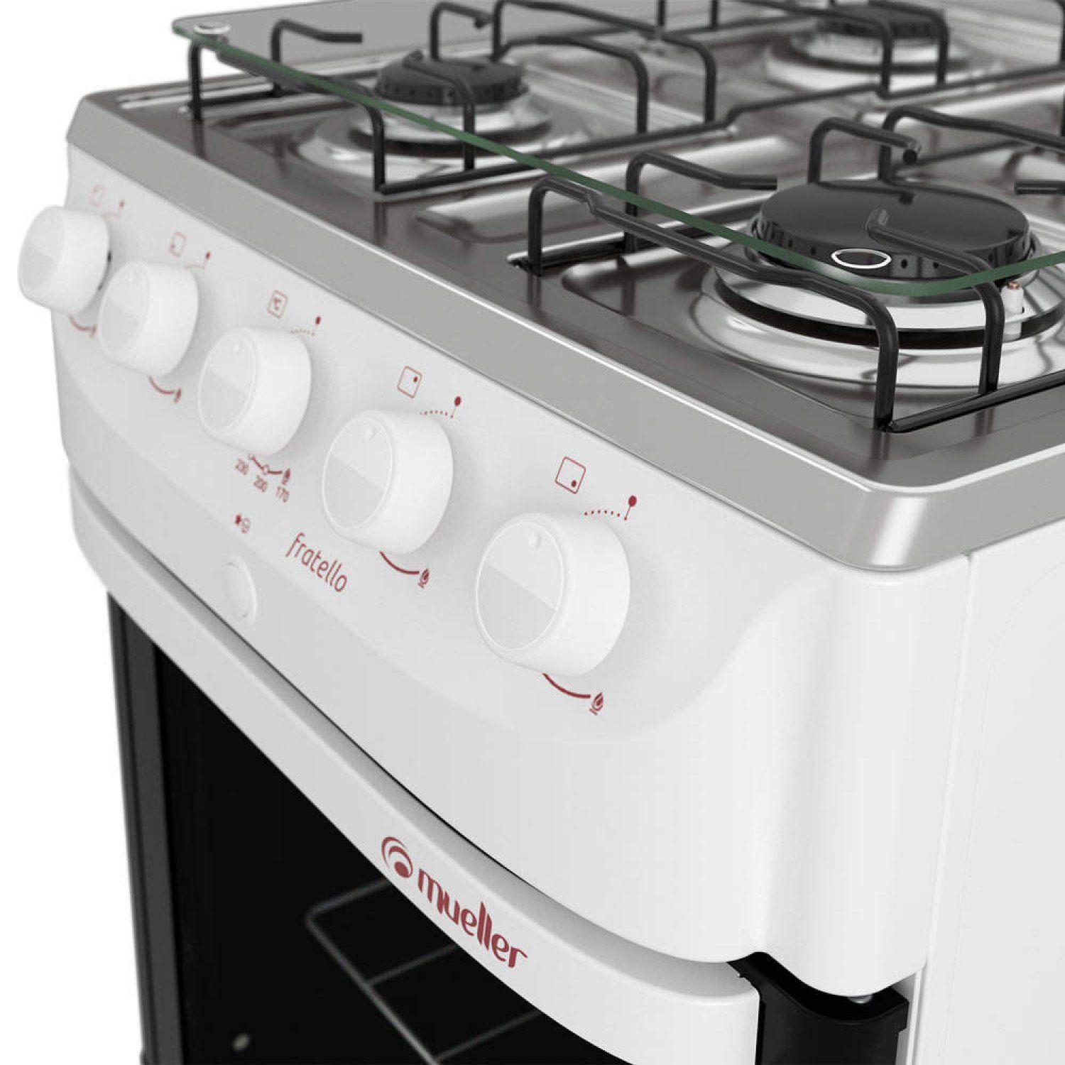 Fogão 4 Bocas Fratello Acendimento Automático Mueller Bivolt Branco