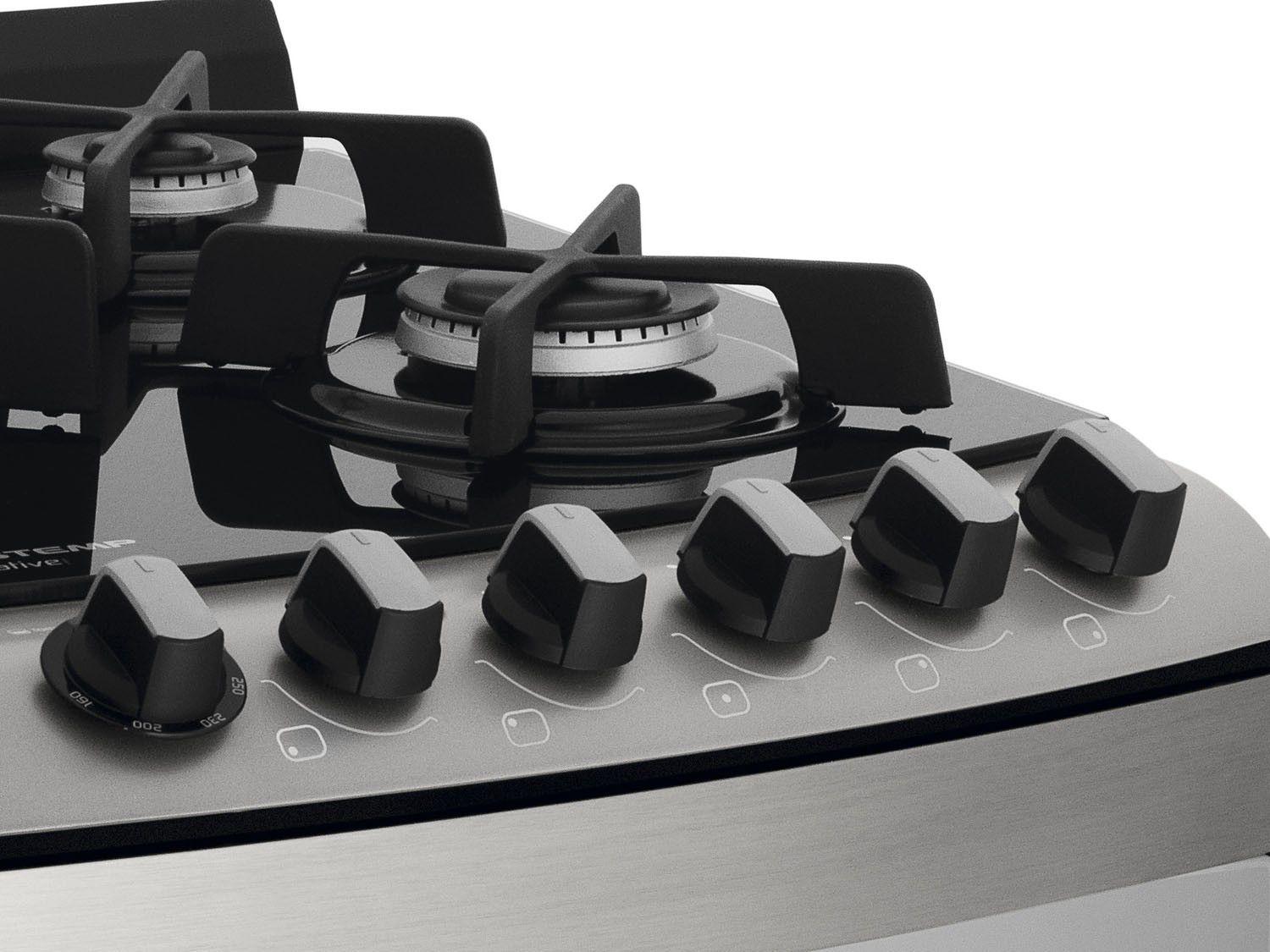 Fogão 5 Bocas Brastemp Ative! BFS5VARNNA Inox Grill QuadriChama