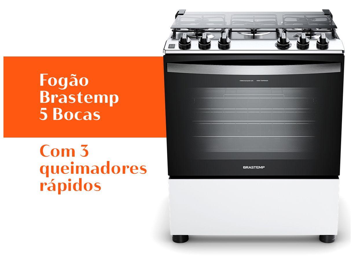 Fogão 5 Bocas Brastemp Branco BFS5NDB