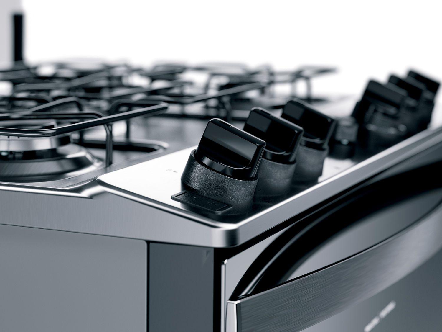 Fogão 5 Bocas Brastemp Inox Duplo Forno BFD5NCR