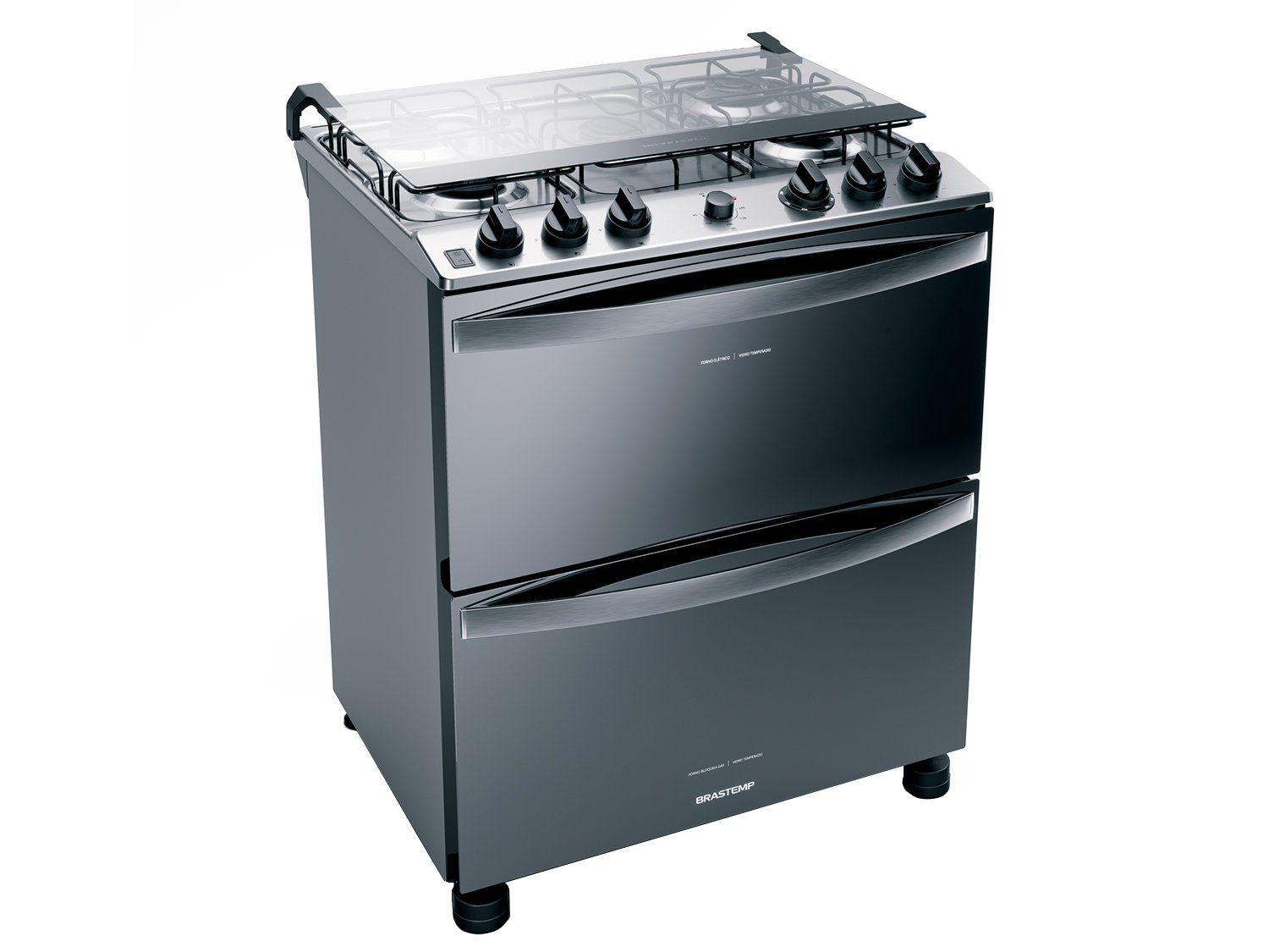 Fogão 5 Bocas Brastemp Inox Duplo Forno BFD5NCR