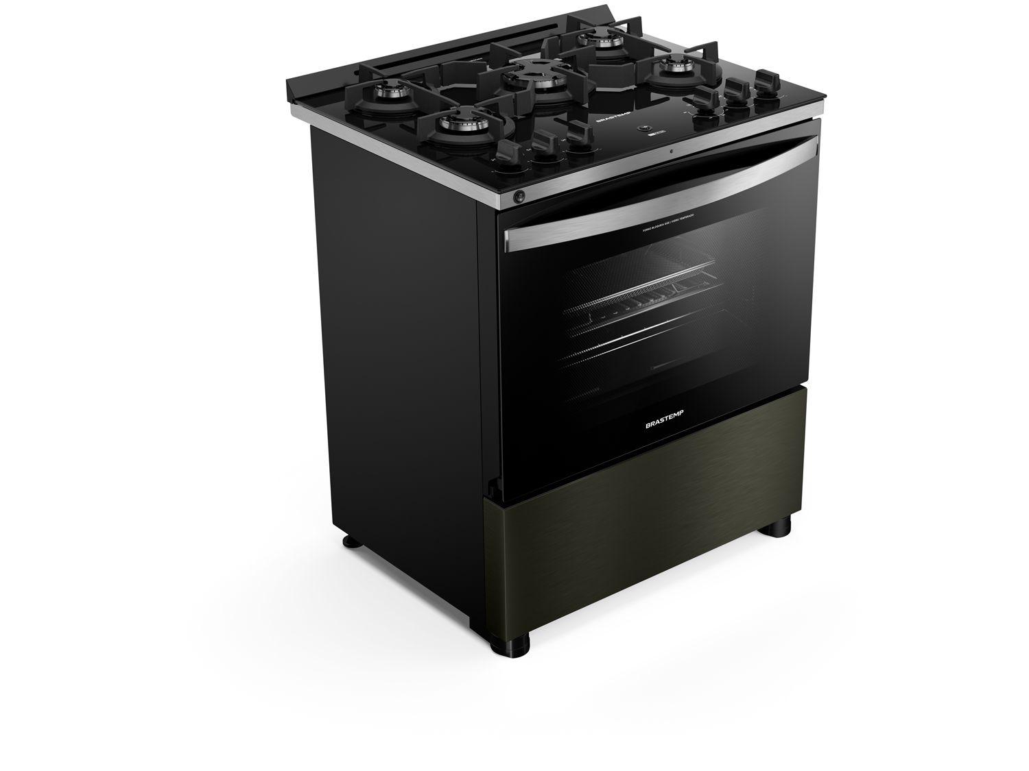 Fogão 5 Bocas Brastemp Preto Eclipse Collection BFS5LAP