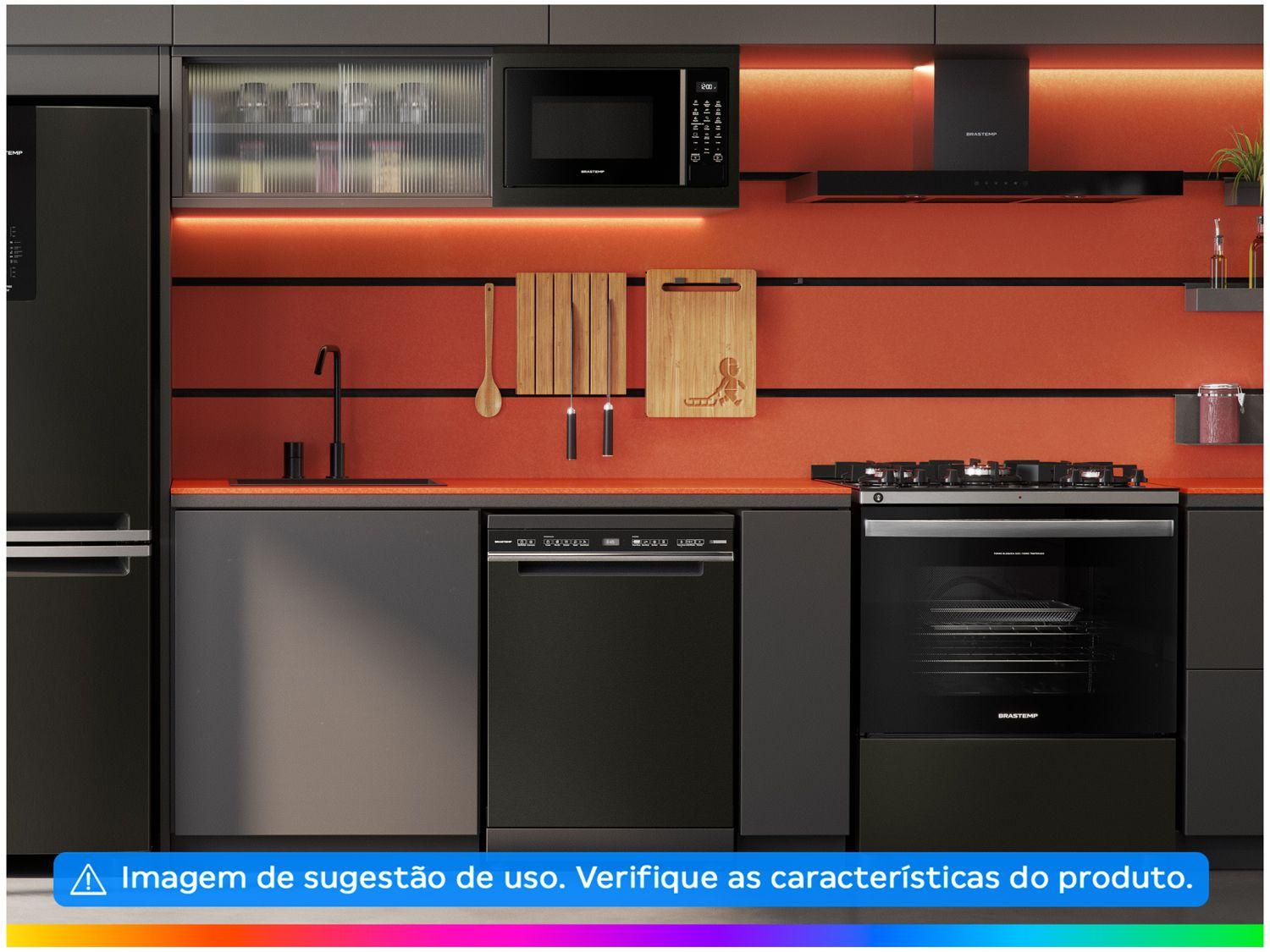 Fogão 5 Bocas Brastemp Preto Eclipse Collection BFS5LAP