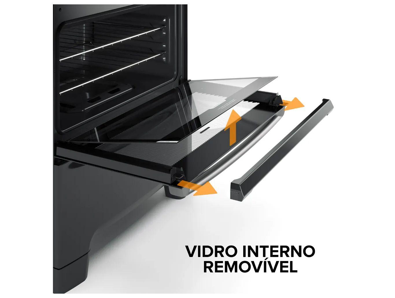 Fogão 5 Bocas Continental Inox Preto FC5GB