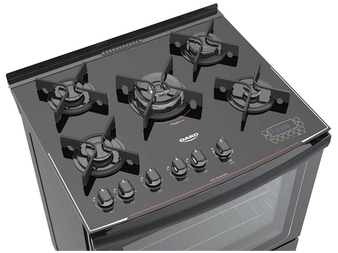Fogão 5 Bocas Dako Preto com Grill DAKO TURBO GLASS DP5VTPPF0 5Q Fogão 5 Bocas Magazine Luiza Fogão 5 Bocas Dako Preto com Grill DAKO TURBO GLASS DP5VTPPF0 5Q Fogão 5 Bocas Magazine Luiza