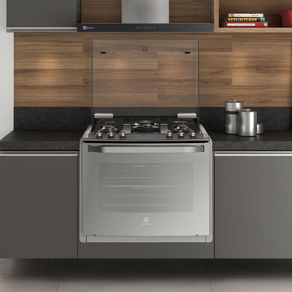 Fogão 5 Bocas de Embutir Electrolux Prata Automático com Mesa de Vidro