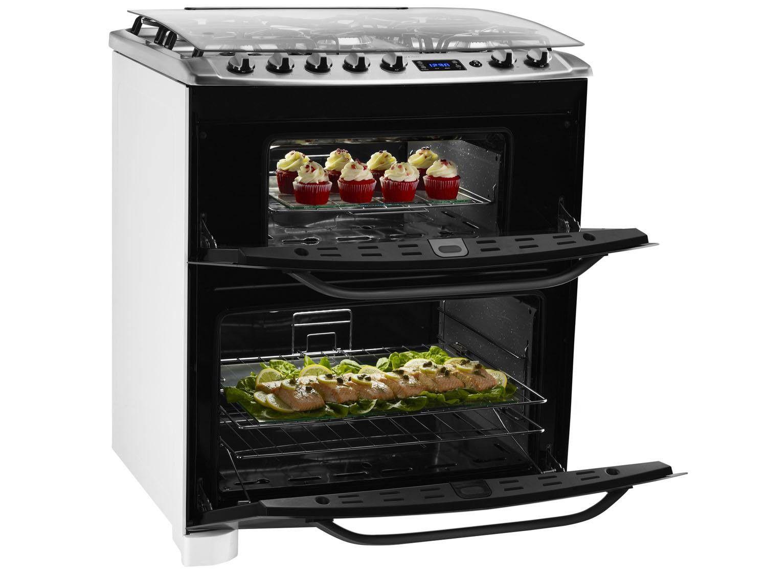 Fogão 5 Bocas Electrolux 76rbd Forno Duplo Grill TriplaChama Timer