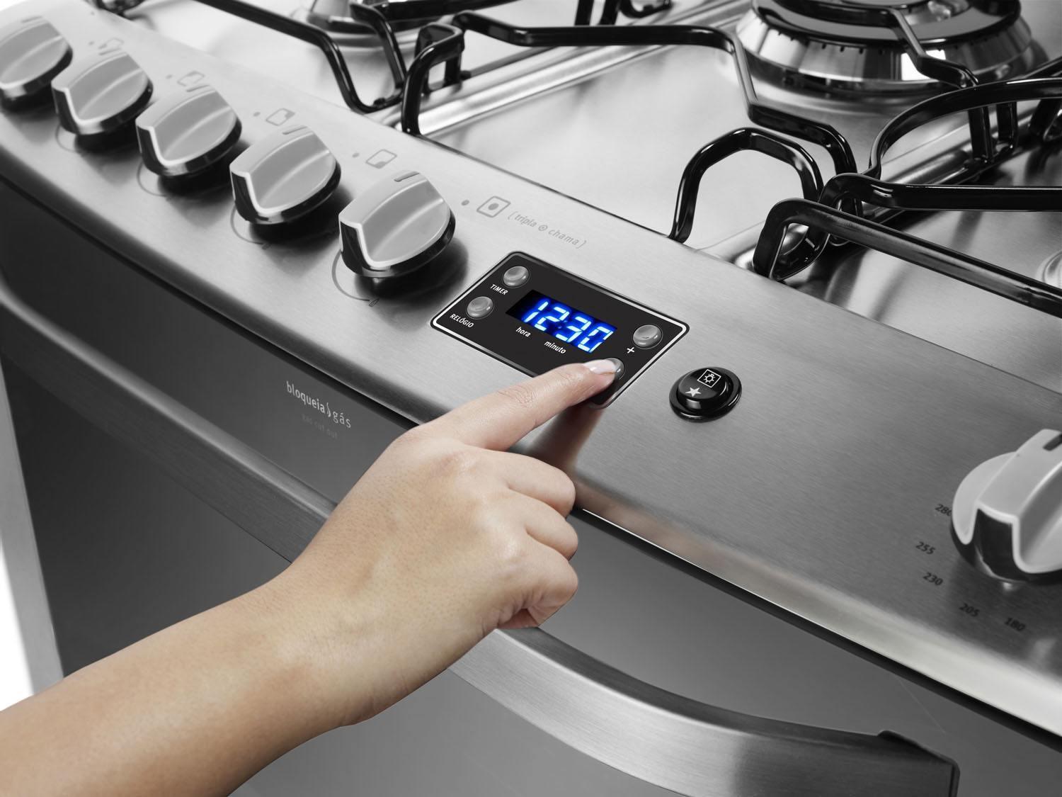 Fogão 5 Bocas Electrolux 76rxe de Embutir Inox - Grill Tripla-Chama ...