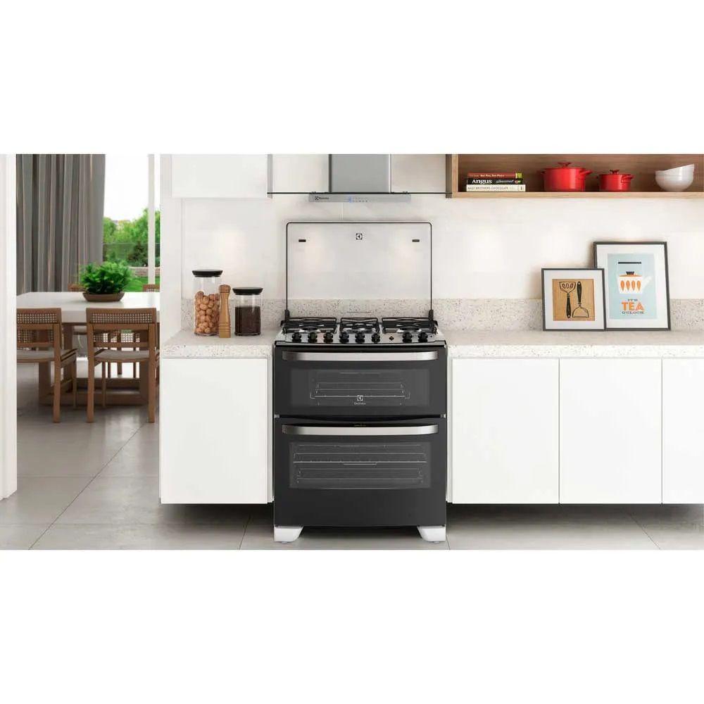Fogão 5 Bocas Electrolux Branco Automático com 2 Fornos e Tripla Chama