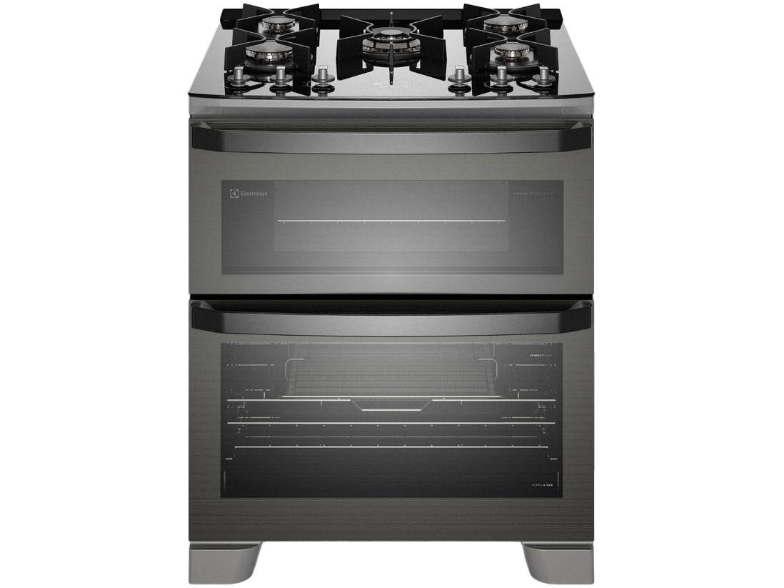 Fogão 5 Bocas Electrolux Cinza Duplo Forno com Timer FE5AD