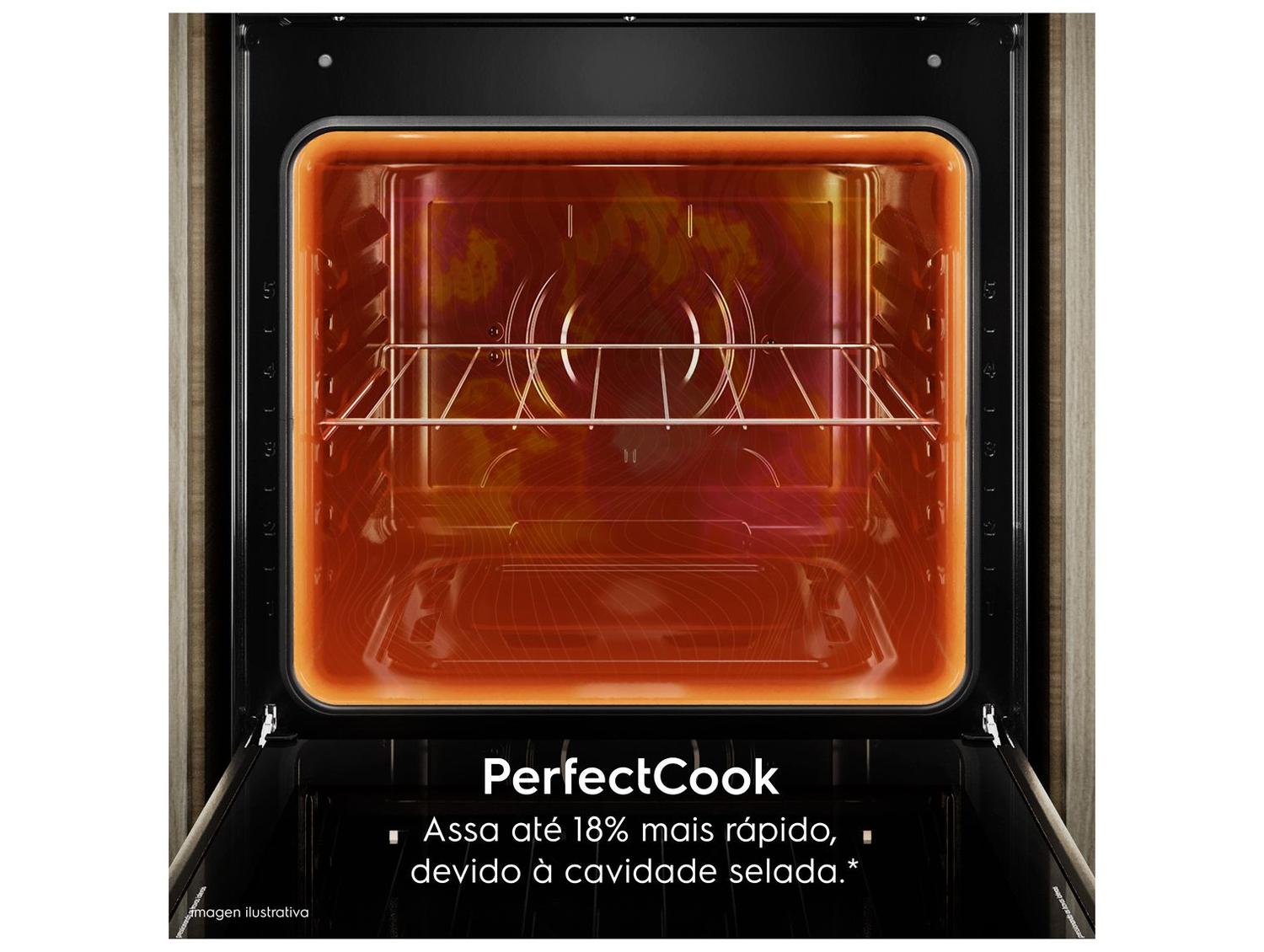 Fogão 5 Bocas Electrolux Inox Preto Mesa de Vidro Efficient FE5GB