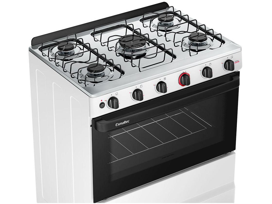 Fogão 5 Bocas Esmaltec Branco Ideal Super BR 5121