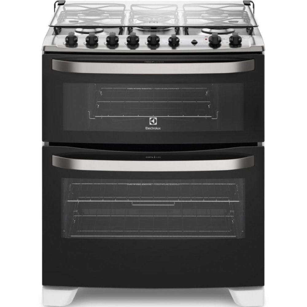 Fogão 5 Bocas Forno Duplo Tripla Chama Electrolux 76DBA Fogão 5 Bocas