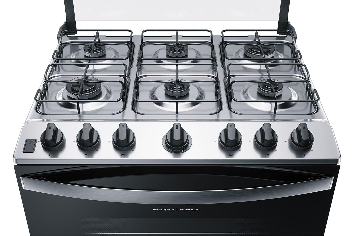 Fogão 6 Bocas Brastemp Branco Acendimento Automático BFS6 NCBUNA