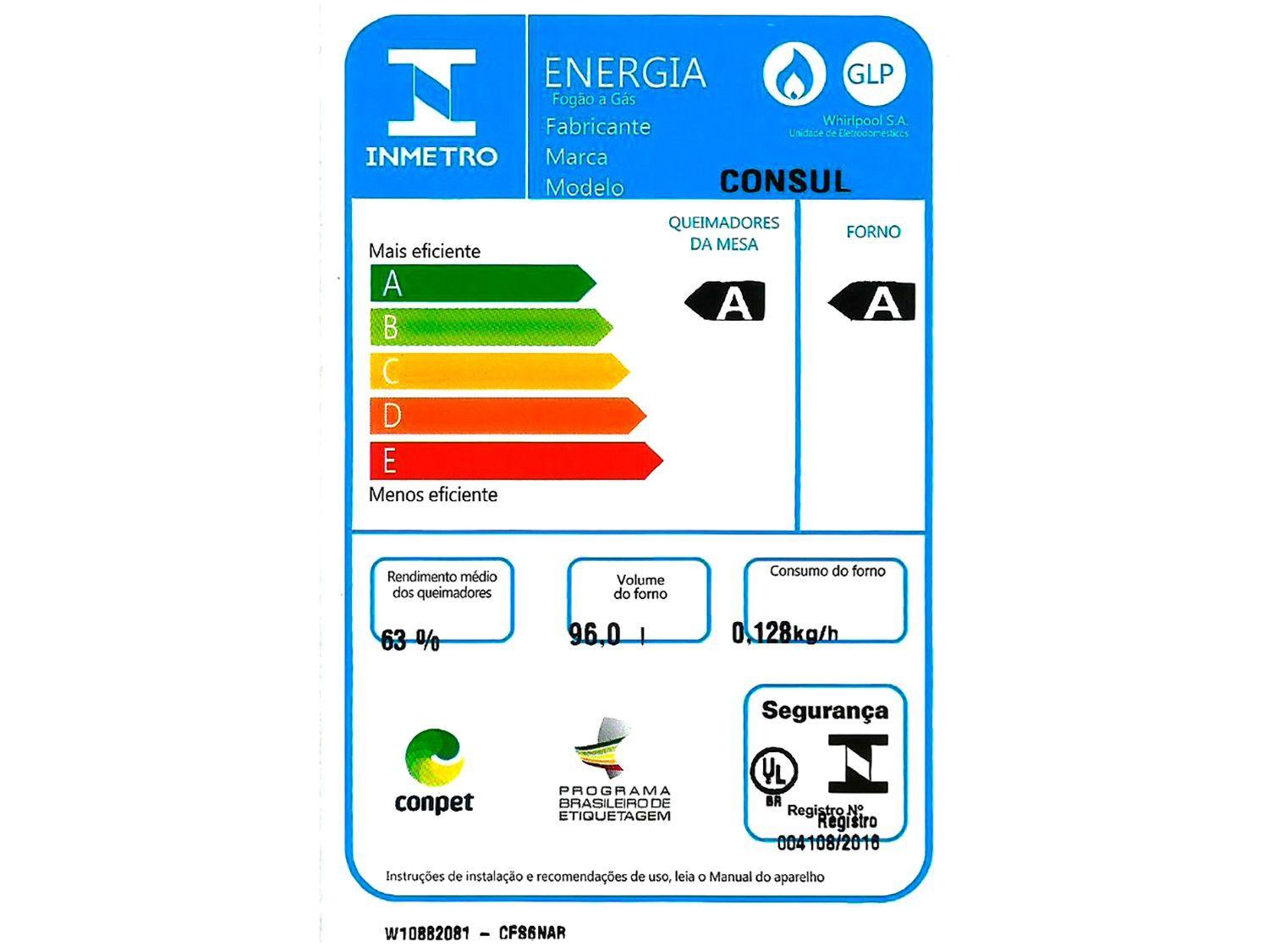 Fogão 6 Bocas Consul Inox CFS6NARUNA