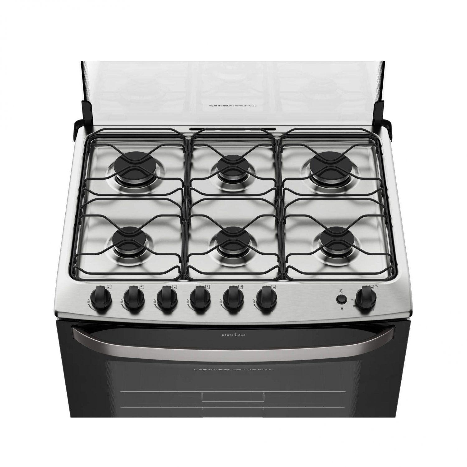 Fogão 6 Bocas Electrolux 76BS Automático Bivolt Branco Fogão 6 Bocas