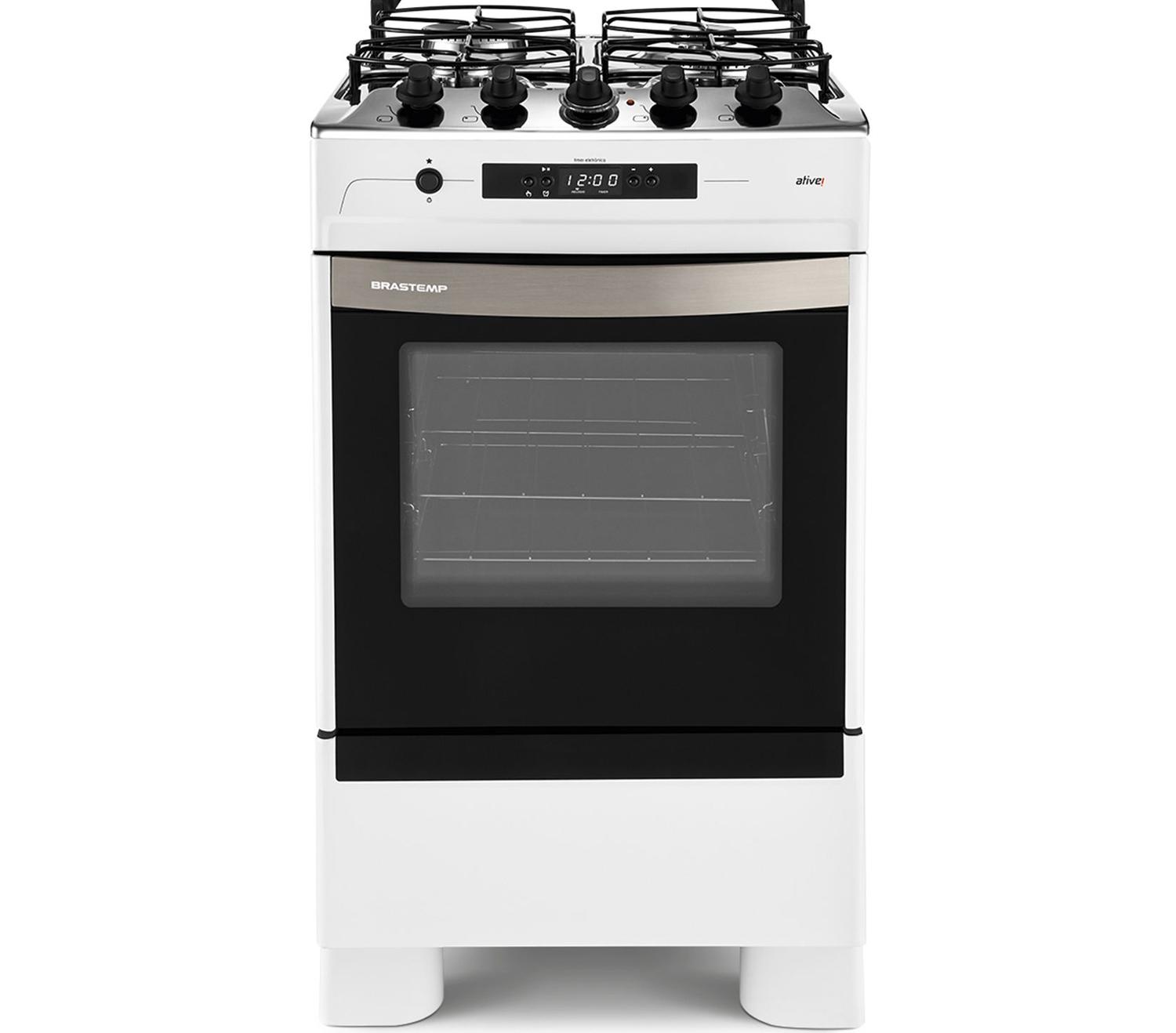 Fogão Brastemp 4 bocas Branco com grill e timer digital Fogão 4 Bocas Magazine Luiza